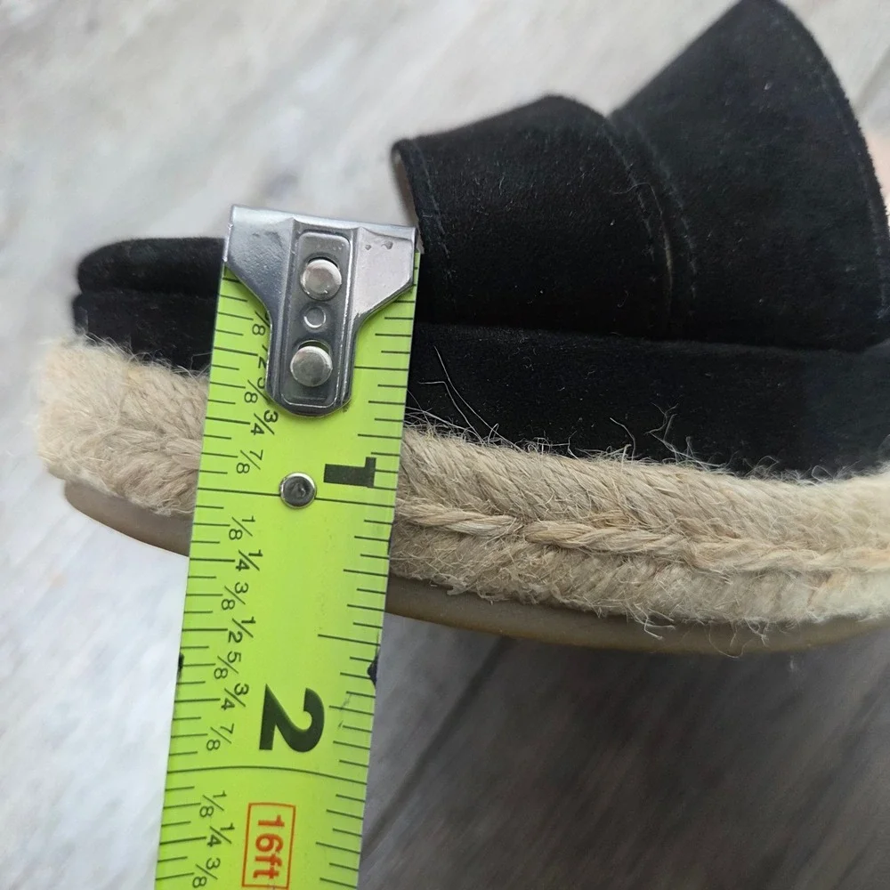 BCBGeneration Black Espadrille Wedge Sandals‎ Womens 7 Ankle Strap Crisscross
